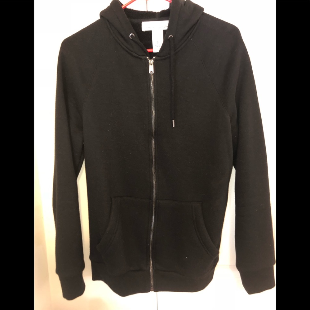 H&m LOGG black zip fleece hoodie